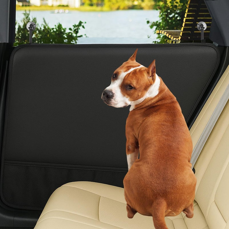 fidozen Dog Car Door Protector - 2 Pack Durable & Universal Fit Anti-Scratch Waterproof Vehicle Door Covers, Guards Your Car from Dog Scratching, Essential Accessories for SUV Interiors，Black - Image 1